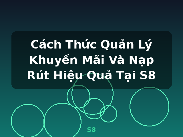 Cách Thức Quản Lý Khuyến Mãi Và Nạp Rút Hiệu Quả Tại S8 - S8