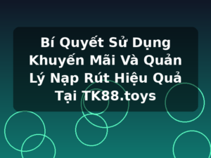 Bí Quyết Sử Dụng Khuyến Mãi Và Quản Lý Nạp Rút Hiệu Quả Tại TK88.toys