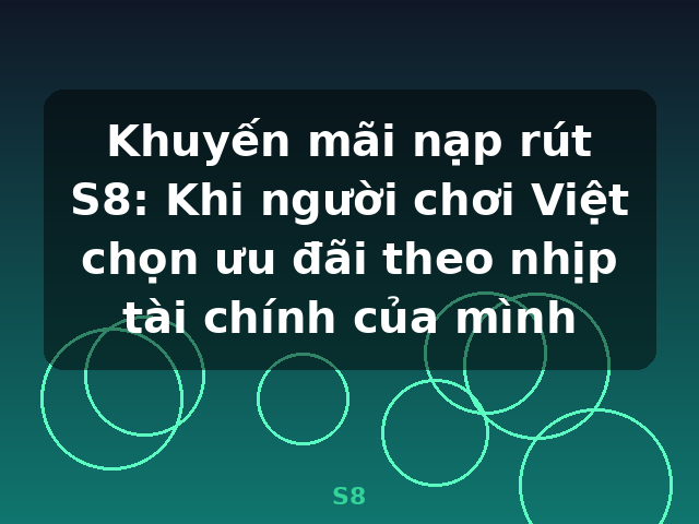 Khuyến mãi nạp rút S8: Khi người chơi Việt chọn ưu đãi theo nhịp tài chính của mình - S8