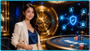 Minh họa quy trình bầu cua truyền thống chuyển sang phiên bản trực tuyến qua hiệu ứng phân giải hạt