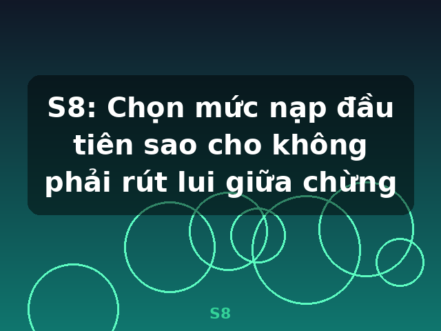 S8: Chọn mức nạp đầu tiên sao cho không phải rút lui giữa chừng - S8